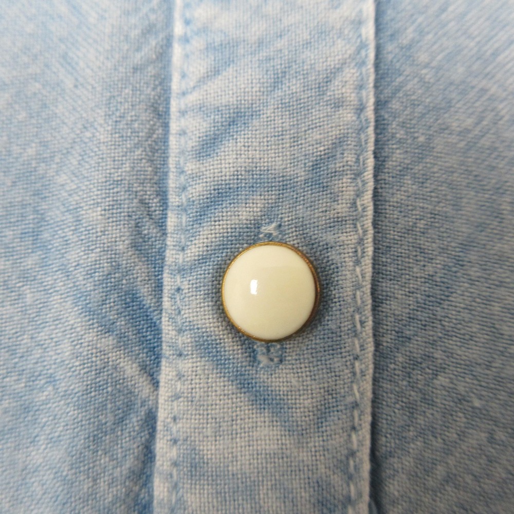 Bobbie Brooks Chambray Shirt Dress Ladies L Blue Tencel Look Tie Waist Relaxed - Picture 5 of 12